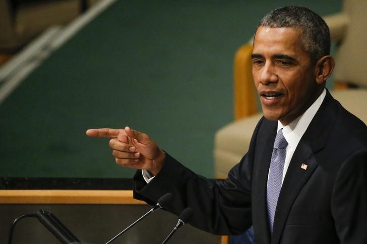 © Reuters. Presidente dos Estados Unidos, Barack Obama, durante sessão da Assembleia-Geral da ONU, em Nova York