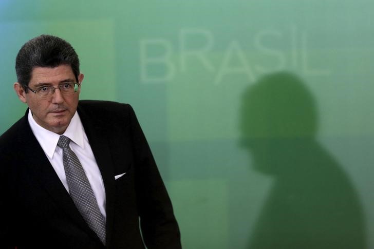 © Reuters. Ministro da Fazenda, Joaquim Levy, durante evento no Palácio do Planalto, em Brasília