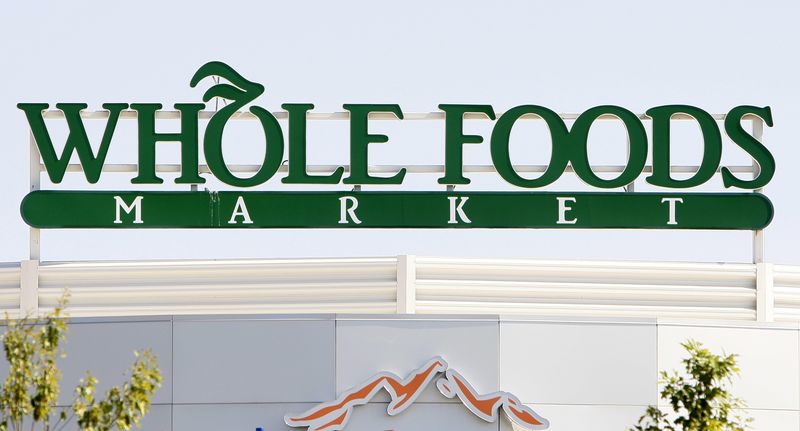 © Reuters. File photo of the sign for the Whole Foods grocery store in Lakewood