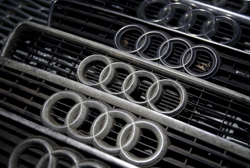 © Reuters. Picture illustration of Audi hood masks in Jelah