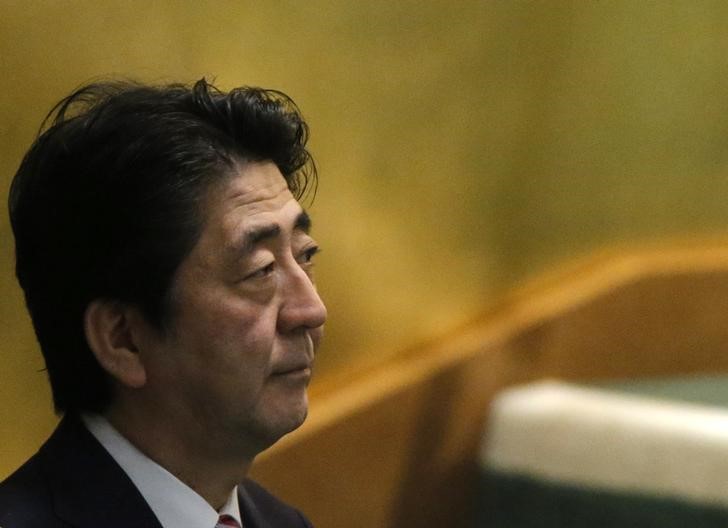 © Reuters. Premiê japonês Shinzo Abe durante Assembleia-Geral da ONU em Nova York