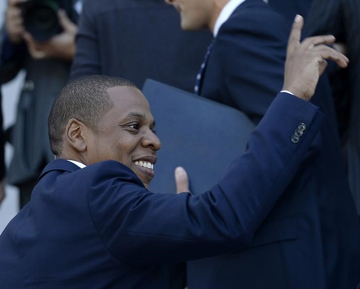 © Reuters. Rapper Jay-Z durante entrevista em Los Angeles