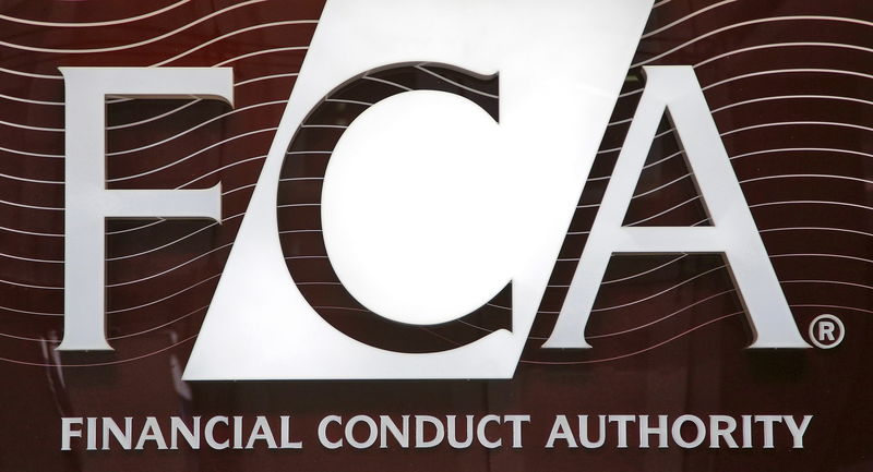 © Reuters. File photo of the logo of the new Financial Conduct Authority as seen at the agency's headquarters in the Canary Wharf business district of London