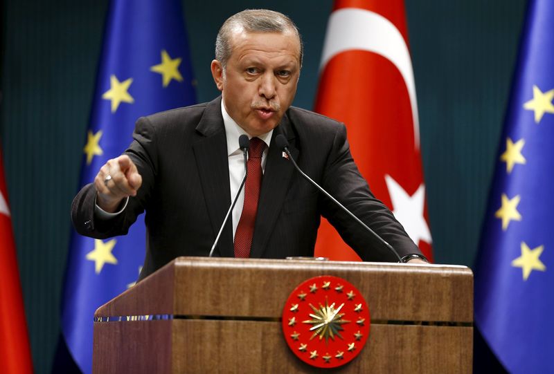 © Reuters. إردوغان: لن نسمح بفرض "أمر واقع" بمحاذاة حدودنا