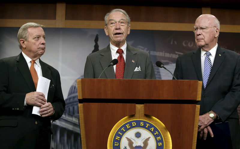 © Reuters. Senator Grassley speaks at news conference on criminal justice reform in Washington