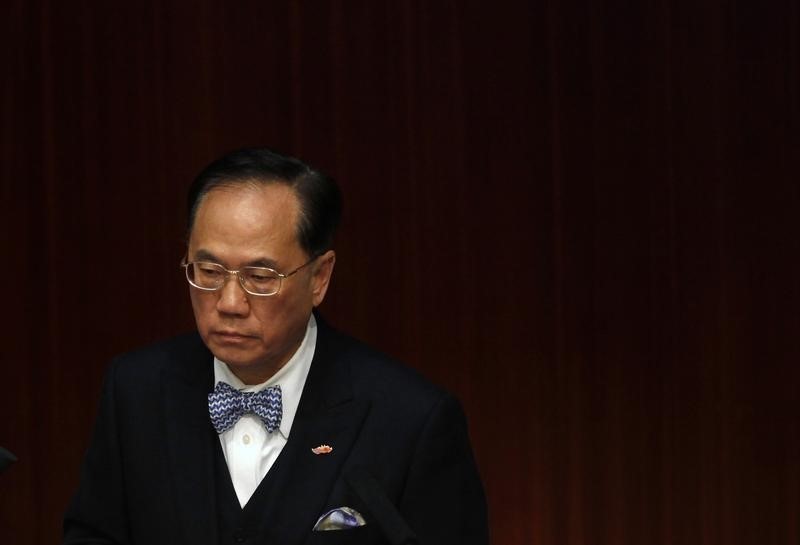 © Reuters. Hong Kong Chief Executive Tsang attends a question and answer session at the Legislative Council