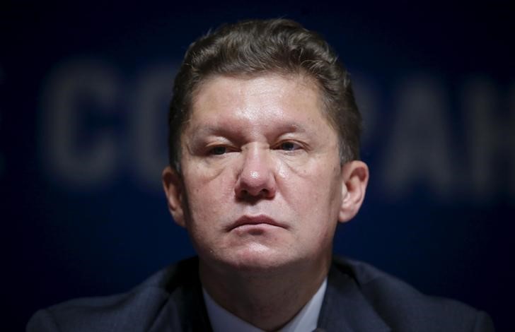 © Reuters. Глава Газпрома на собрании акционеров компании в Москве 