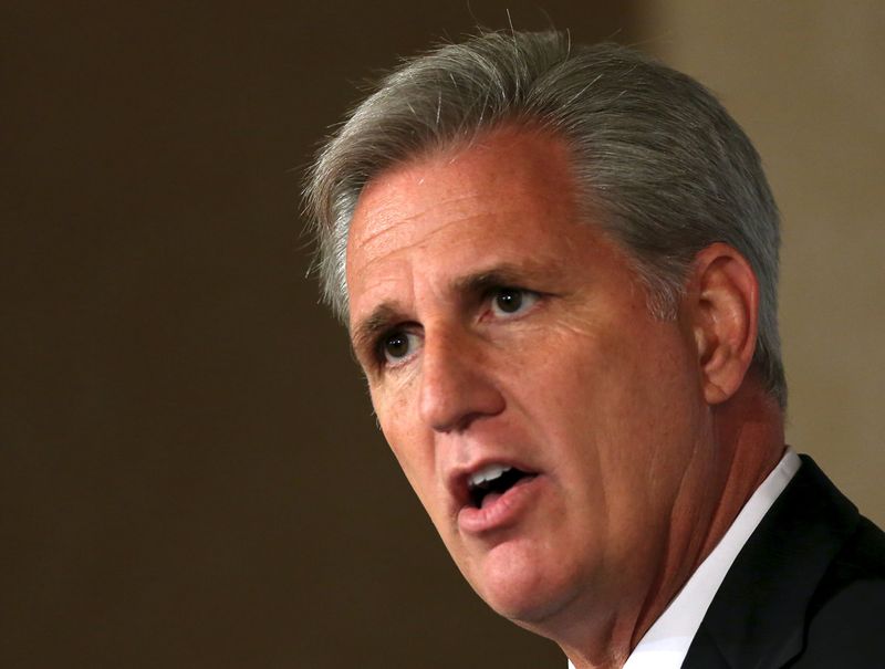 © Reuters. House Majority Leader McCarthy speaks at the John Hay Initiative in Washington