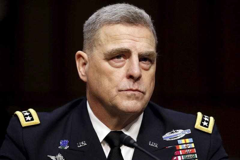 © Reuters. U.S. Army General Milley testifies at a Senate Armed Services Committee hearing on his nomination to become the Army's chief of staff, on Capitol Hill in Washington