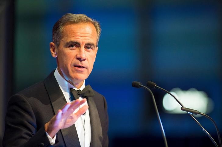 © Reuters. Bank of England Governor Mark Carney speaks at a dinner at LLoyd's of London