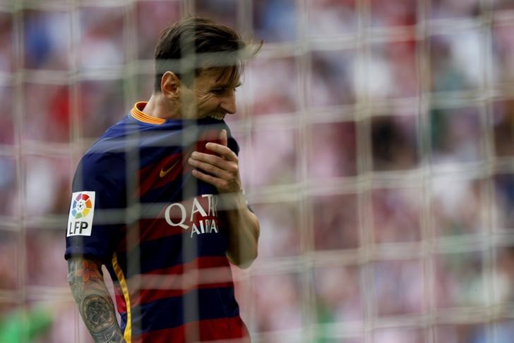 © Reuters. Atacante do Barcelona Lionel Messi em partida contra Athletic Bilbao