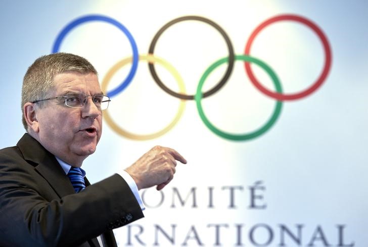 © Reuters. Presidente do COI, Thomas Bach, na sede da entidade em Lausanne