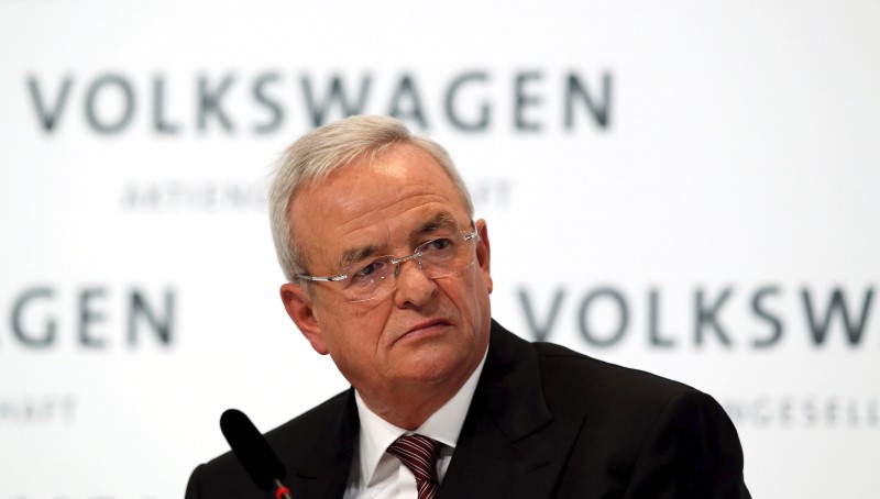 © Reuters. File picture shows Volkswagen Chief Executive Winterkorn speaking at the annual news conference of Volkswagen in Berlin