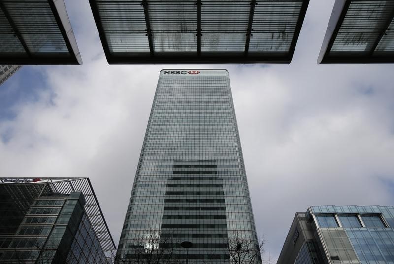 © Reuters. The HSBC headquarters is seen in the Canary Wharf financial district in east London