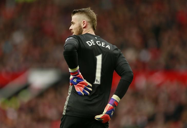 © Reuters. David De Gea durante partida do Manchester United, na Inglaterra