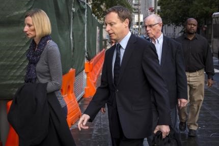 © Reuters. Former Rabobank employee Anthony Allen arrives at federal court in Manhattan, New York