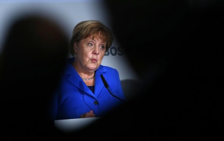 © Reuters. Chanceler alemã, Angela Merkel, durante evento em Renningen, na Alemanha
