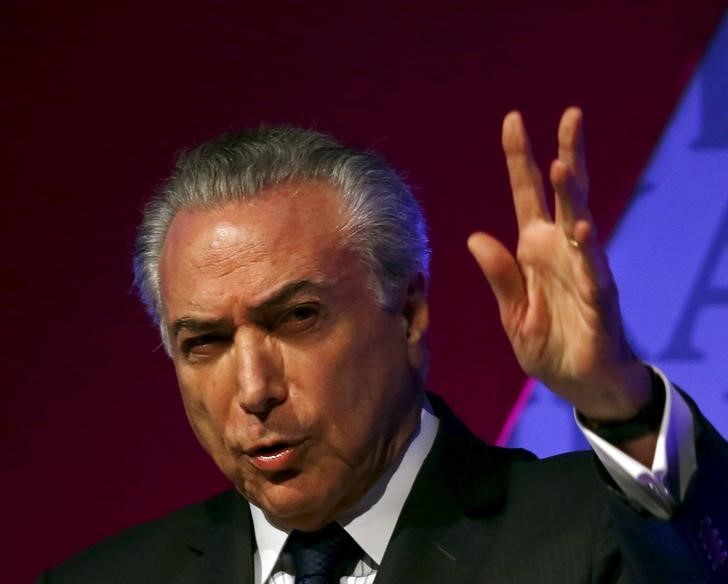 © Reuters. Vice-presidente Michel Temer durante discurso em fórum econômico em São Paulo