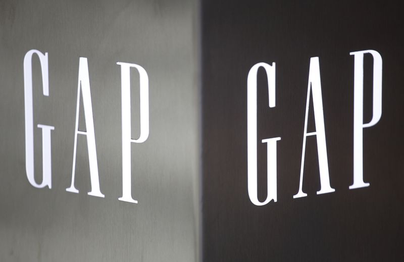 © Reuters. File photo of Gap logo outside a Hong Kong's first Gap Store before its opening in the financial Central district