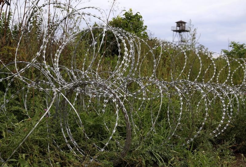 © Reuters. المجر تنتهي من اقامة سياج على حدودها مع كرواتيا