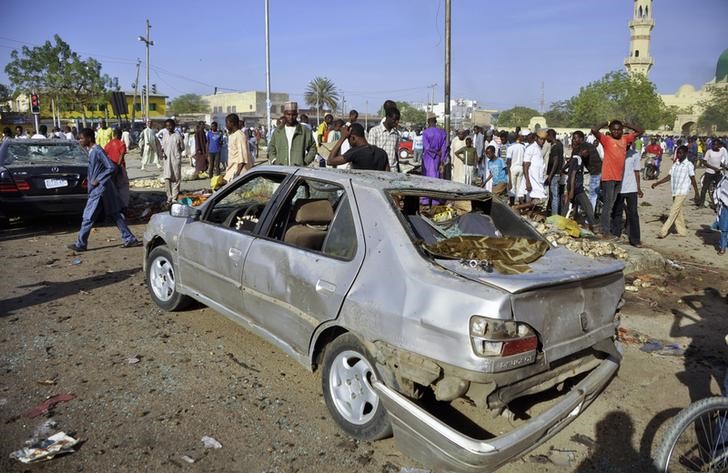© Reuters. مسعفون: مقتل 36 على الأقل في هجمات انتحارية بشمال شرق نيجيريا