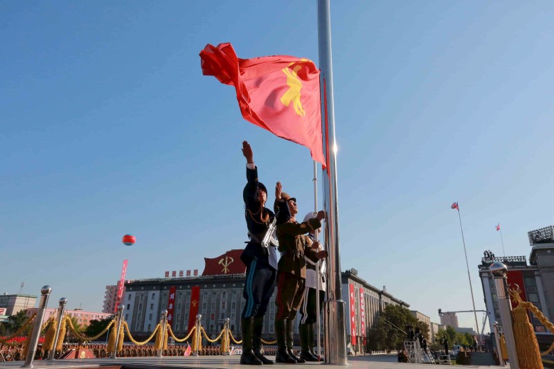 © Reuters. KCNA picture of the celebration of the 70th anniversary of the founding of the ruling Workers' Party of Korea