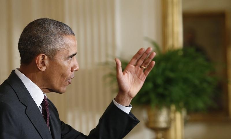 © Reuters. أوباما يصف أول خطوة للاتفاق النووي مع إيران بأنها "علامة مهمة" 