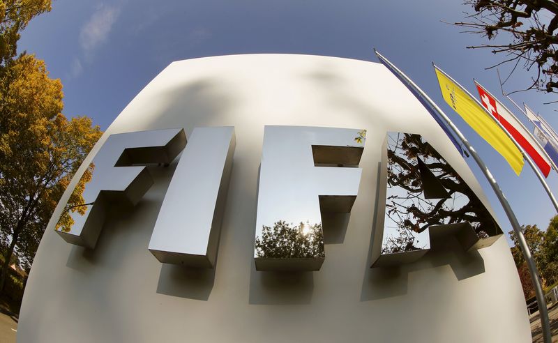 © Reuters. Logo da Fifa na sede da entidade, em Zurique