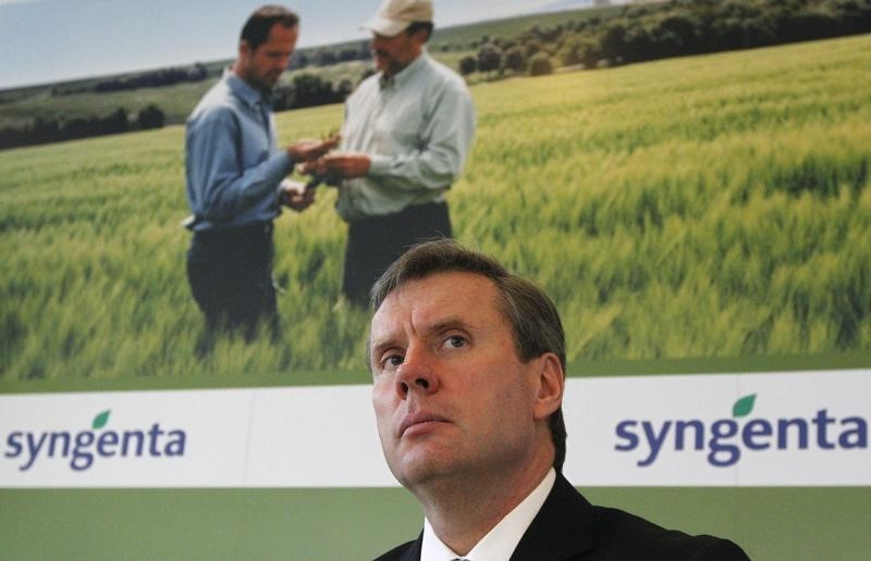 © Reuters. Agrochemicals maker Syngenta's CEO Mack attends the annual news conference in Basel