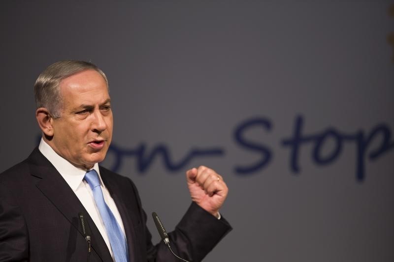 © Reuters. Primeiro-ministro israelense, Benjamin Netanyahu, durante discurso em Jerusalém