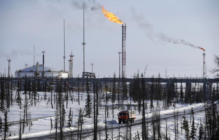 © Reuters. Вид на инфраструктуру Ванкорского месторождения Роснефти в Красноярском крае  