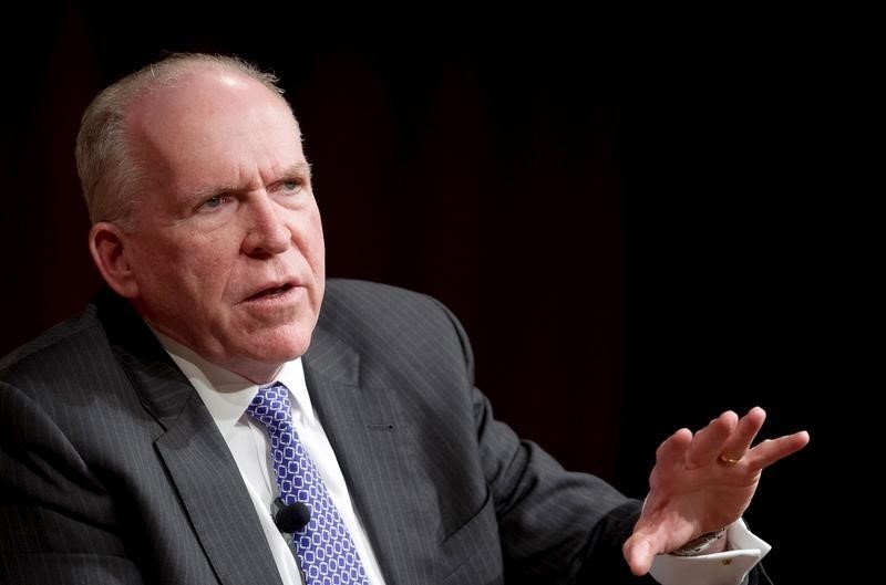 © Reuters. CIA Director John Brennan speaks at the John F. Kennedy School of Government at Harvard University in Cambridge