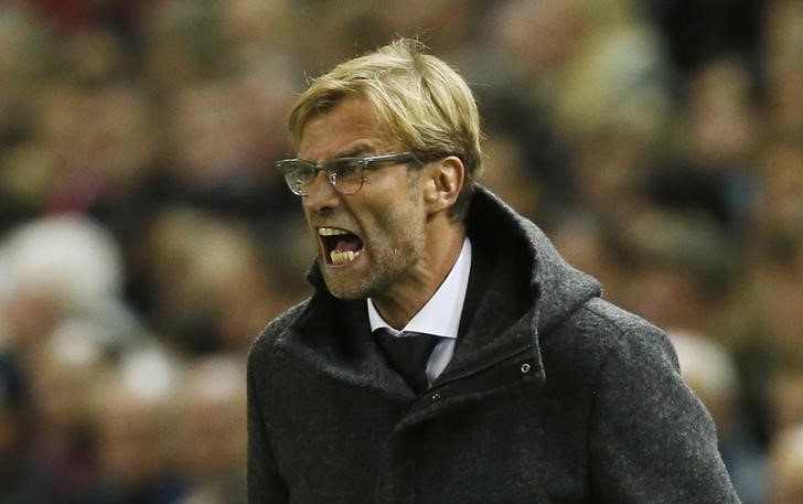 © Reuters. Técnico do Liverpool, Juergen Klopp, durante jogo contra o Rubin Kazan