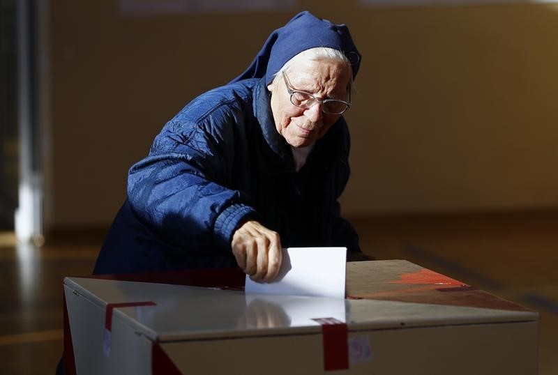 © Reuters. استطلاع: حزب القانون والعدالة المعارض يتقدم في انتخابات بولندا