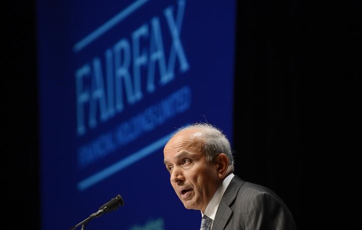 © Reuters. Fairfax Financial Holdings Ltd. Chairman and CEO Watsa speaks during the company's annual meeting in Toronto
