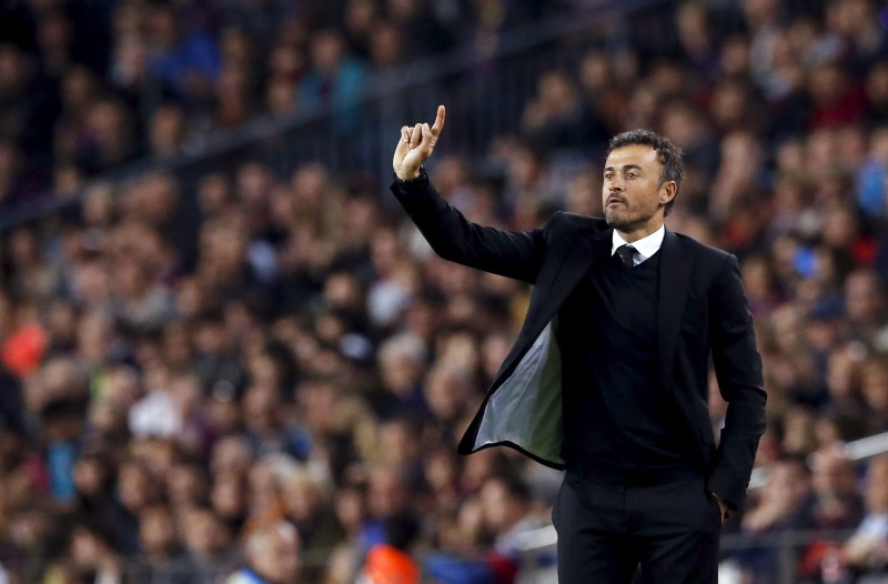 © Reuters. Luis Enrique anuncia que el Barcelona alineará a canteranos en la Copa 