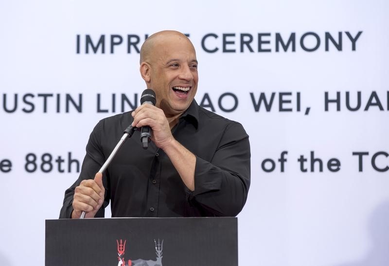 © Reuters. Ator Vin Diesel fala durante evento em Hollywood