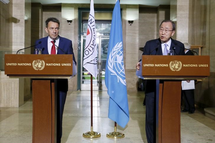 © Reuters. الأمم المتحدة والصليب الأحمر ينتقدان الدول التي تعرقل عملهما في مناطق الصراعات