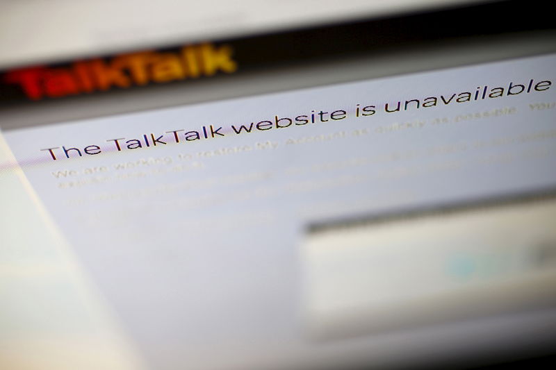 © Reuters. A computer screen shows details of TalkTalk's login page on its web site in London
