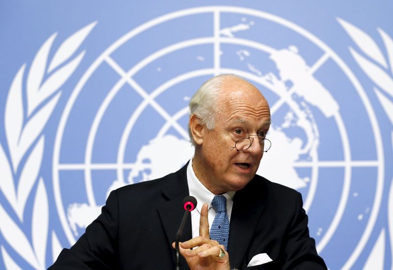 © Reuters. مبعوث الأمم المتحدة يصل سوريا بعد محادثات فيينا