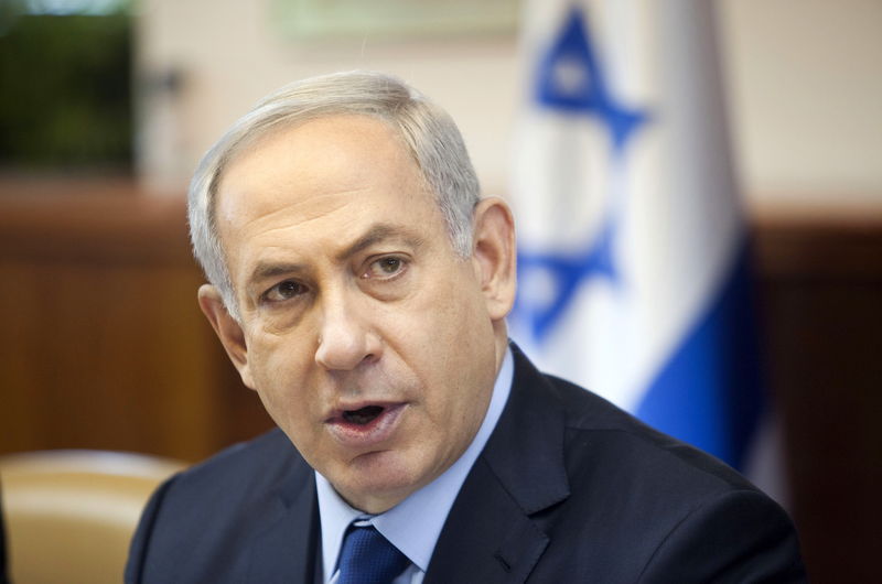 © Reuters. Israel's Prime Minister Netanyahu attends meeting in Jerusalem