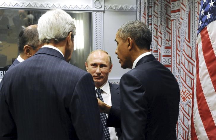 © Reuters. Putin meets Obama in New York