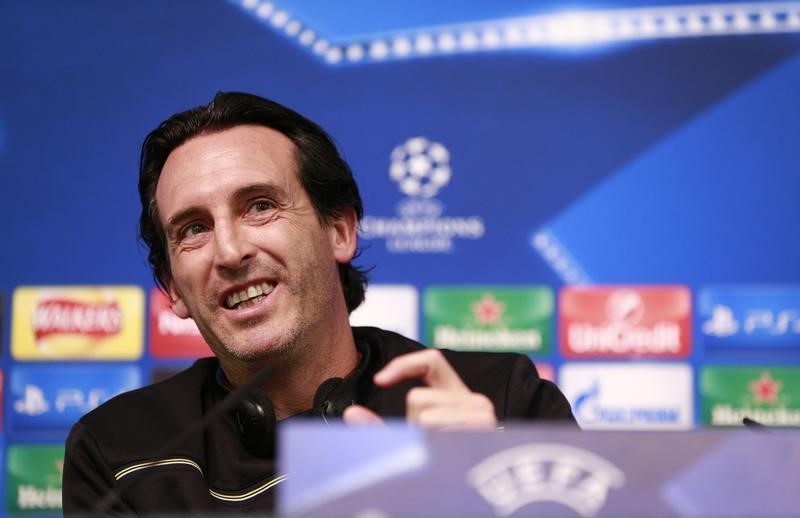 © Reuters. Unai Emery descarta que el Sevilla pueda ganar la Champions