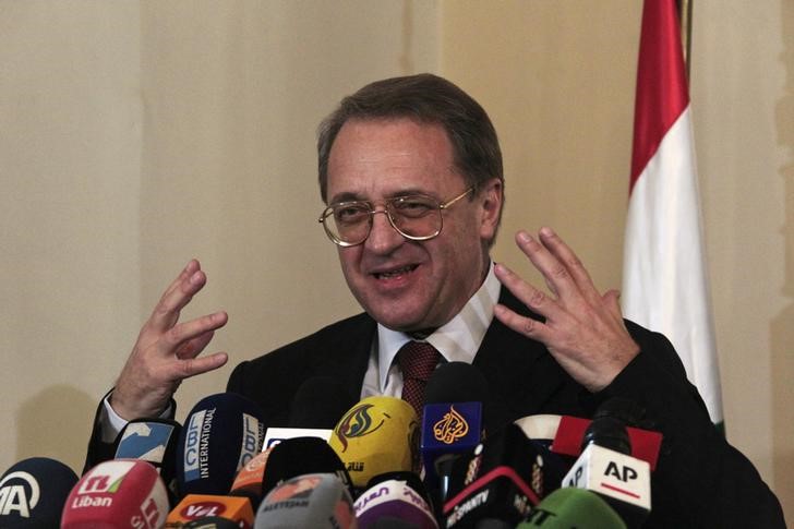 © Reuters. Vice-chanceler russo, Mikhail Bogdanov, durante evento em Beirute