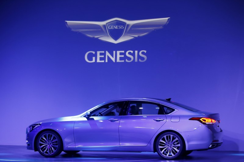 © Reuters. File photo of Hyundai Motor's new Genesis sedan pictured during a photo session in Seoul