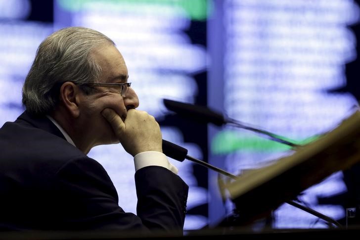 © Reuters. Cunha durante sessão na Câmara