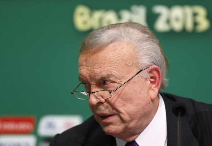 © Reuters. Então presidente da Confederação Brasileira de Futebol (CBF), José Maria Marin, durante entrevista coletiva no Rio de Janeiro