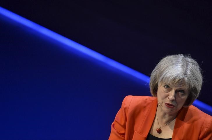 © Reuters. Secretária do Interior britânica, Theresa May, durante evento em Londres