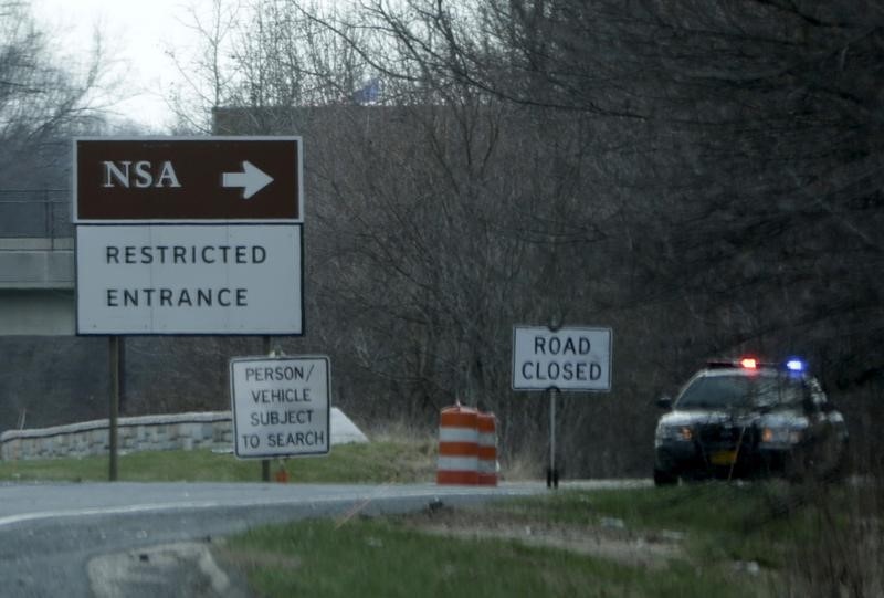 © Reuters. Police car guards entrance to NSA facility in Maryland