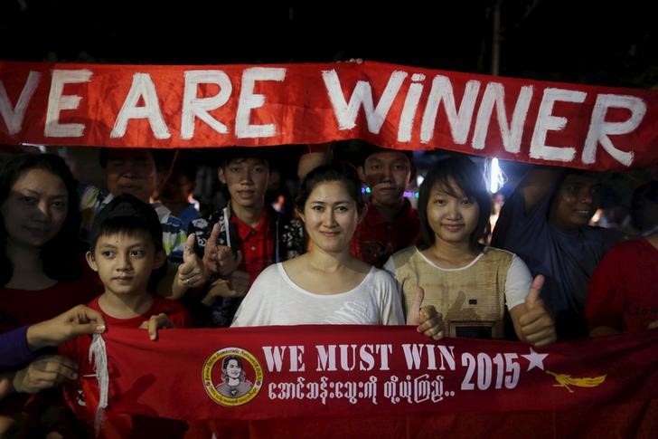 © Reuters. حزب سو كي يقول إنه متقدم في السباق الانتخابي في ميانمار